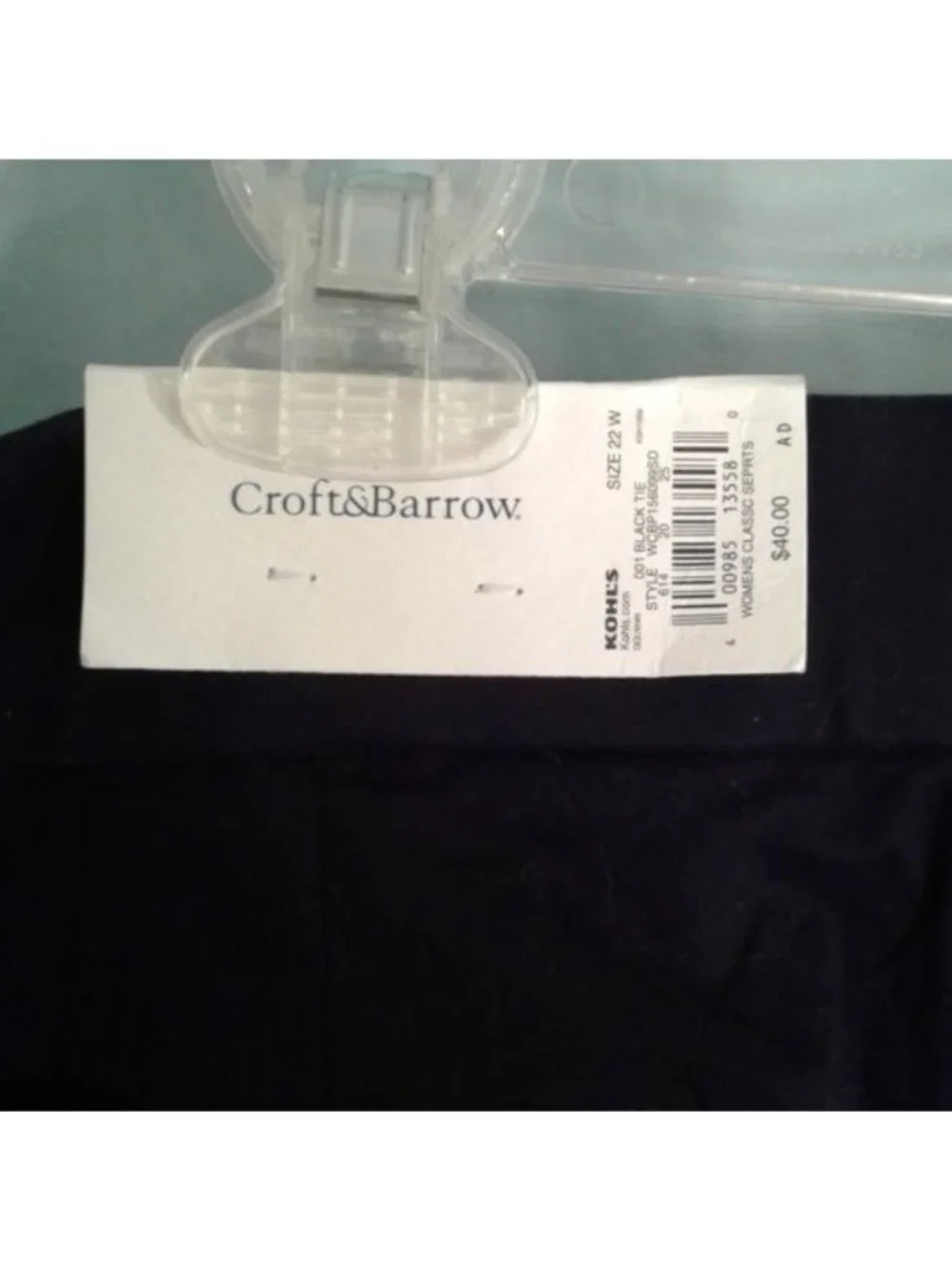 Classic Fit Womens Black Capri Pants Size 22W Stretch Slimming Design NEW - Picture 7 of 8